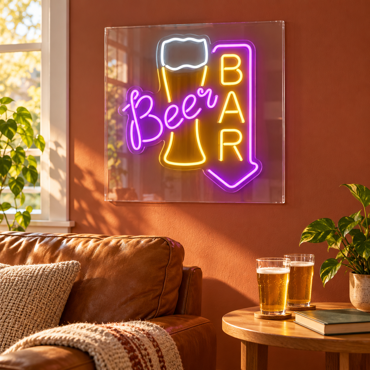Beer Bar Arrow Pint LED Neon Sign