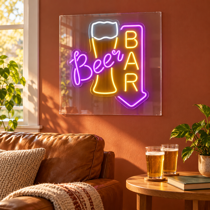 Beer Bar Arrow Pint LED Neon Sign