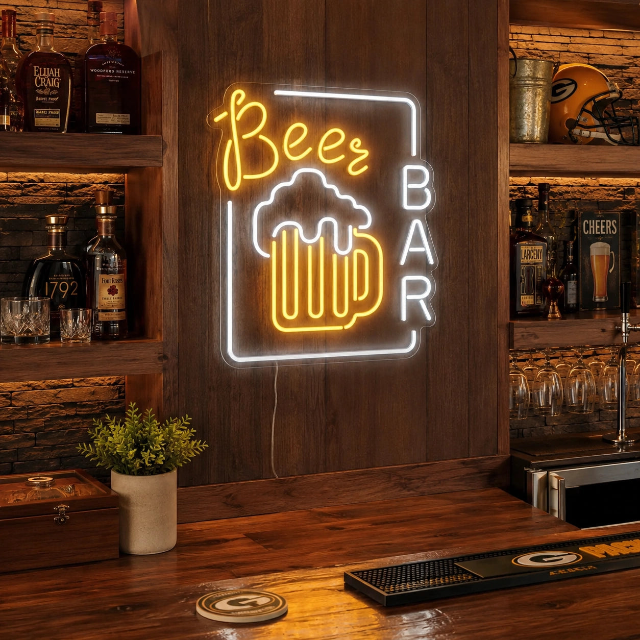 Beer Bar Bottle Shelf Neon Sign LED Neon Sign real lifestyle scene
