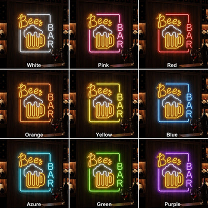 Beer Bar Bottle Shelf Neon Sign LED Neon Sign color grid