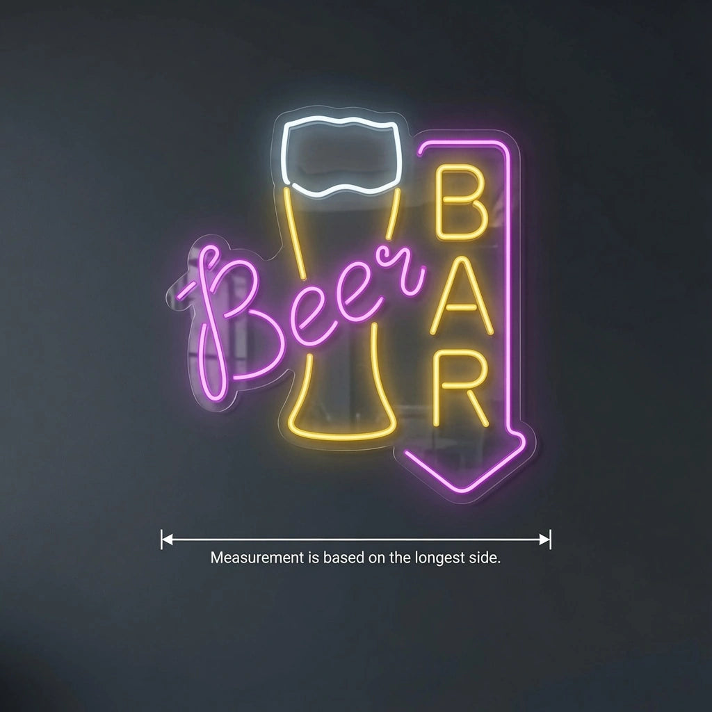 Beer Bar Business LED Neon Sign - 04 Size Image