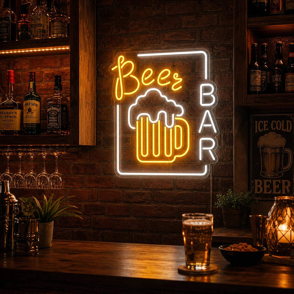 Beer Bar Mug Neon Sign LED Neon Sign real lifestyle scene