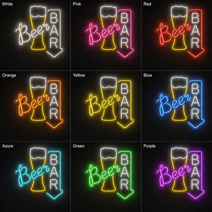 Beer Bar Tables Neon Sign LED Neon Sign color grid