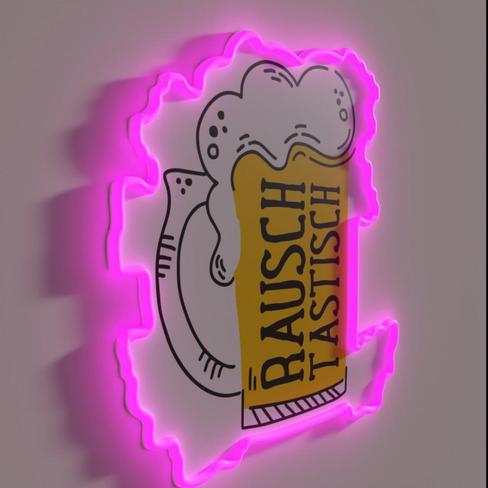 Beer Barrel Mug Rauschastisch Rgb Led Neon Sign Bar Wall Decor - LED neon sign close-up detail