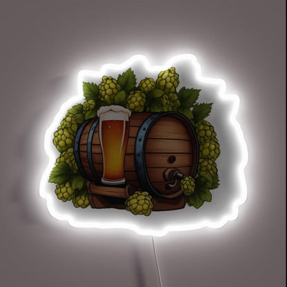Beer Barrel With Hops Rgb Led Neon Sign - Custom LED neon sign front view