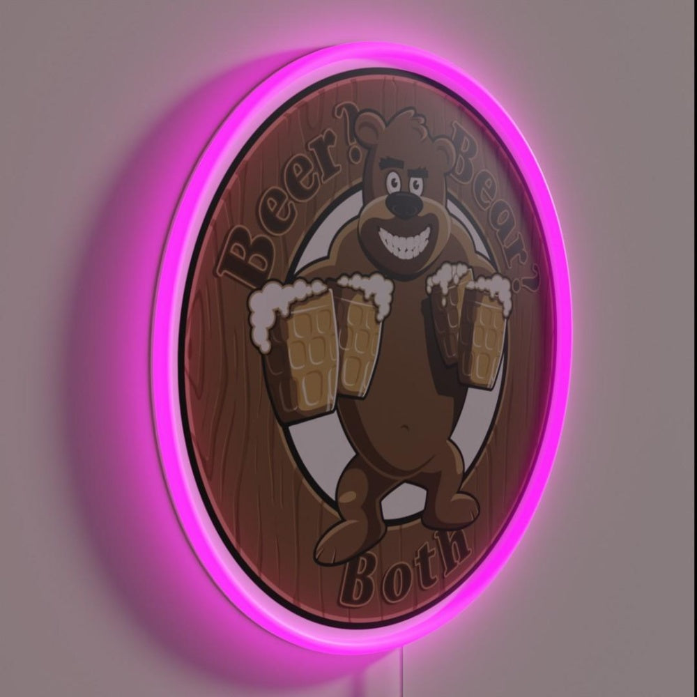 Beer Bear Both Brown Rgb Led Neon Sign - LED neon sign close-up detail