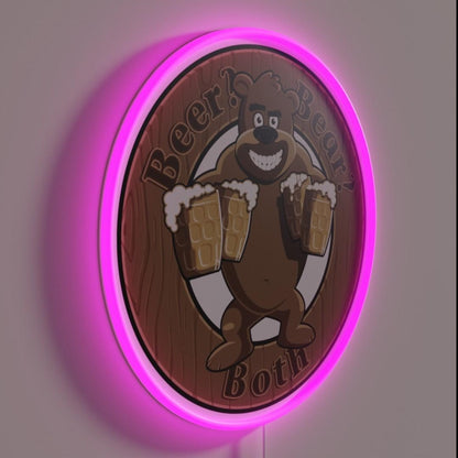 Beer Bear Both Brown Rgb Led Neon Sign - LED neon sign close-up detail