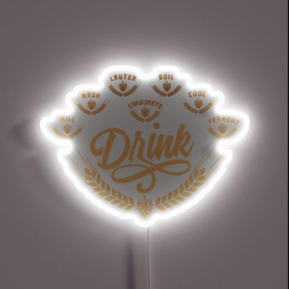 Beer Beer Drinker Oktoberfest Craftbeer Rgb Led Neon Sign - Custom LED neon sign front view