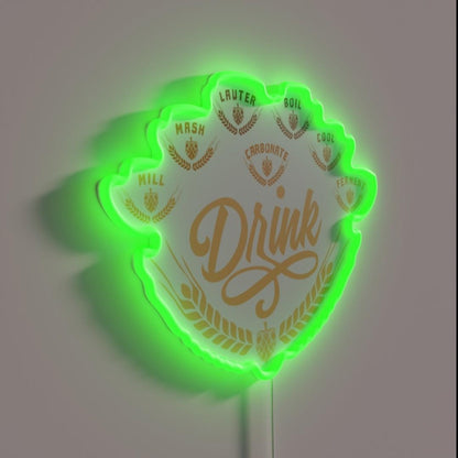 Beer Beer Drinker Oktoberfest Craftbeer Rgb Led Neon Sign - LED neon sign close-up detail