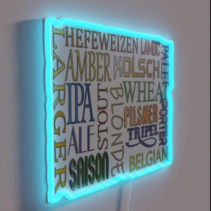 Beer Board European Beer Rgb Led Neon Sign - LED neon sign close-up detail