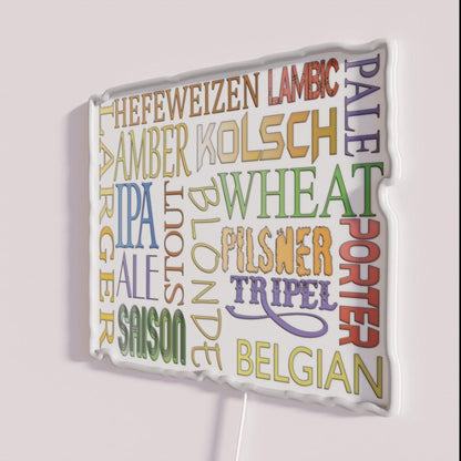 Beer Board European Beer Rgb Led Neon Sign - Neon sign mounted on wall in room