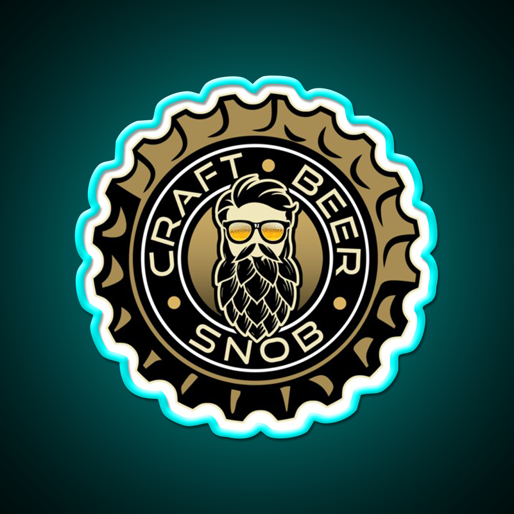 Beer Bottle Cap Craft Beer Snob Beer Bar Decor Led Neon Sign Rgb Color - Size and dimension reference