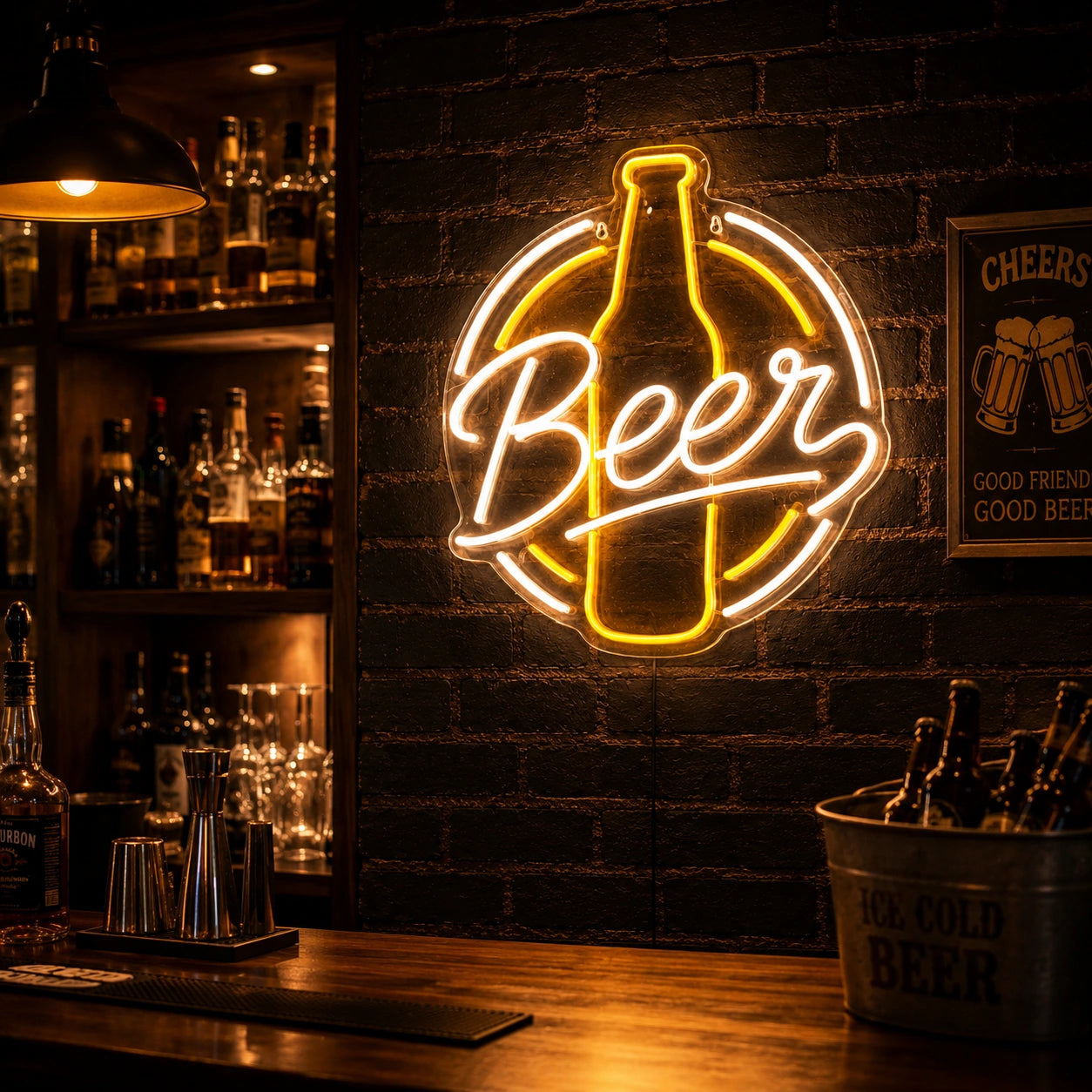 Beer Bottle LED Neon Sign high-converting product image