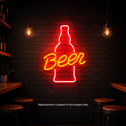 Beer Bottle LED Neon Sign Man Cave Neon Sign color grid