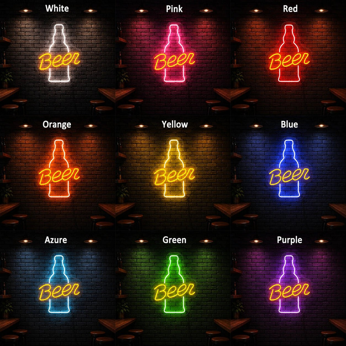 Beer Bottle LED Neon Sign Man Cave Neon Sign - Shineneon