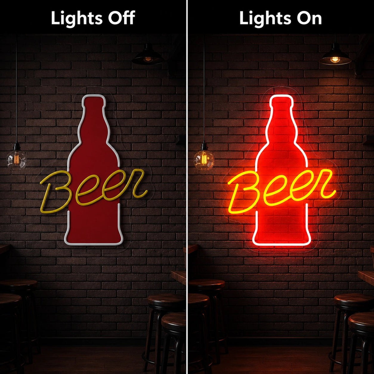 Beer Bottle LED Neon Sign Man Cave Neon Sign - Shineneon