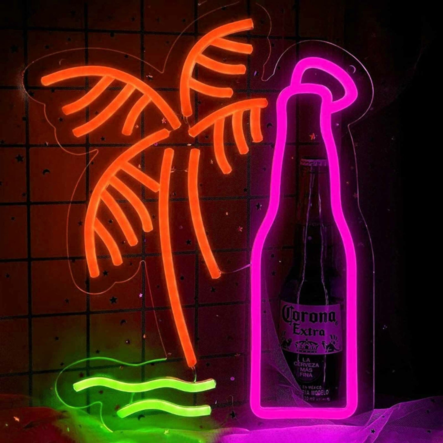 Beer Bottle Palm Tree Bar Neon Sign | Shineneon