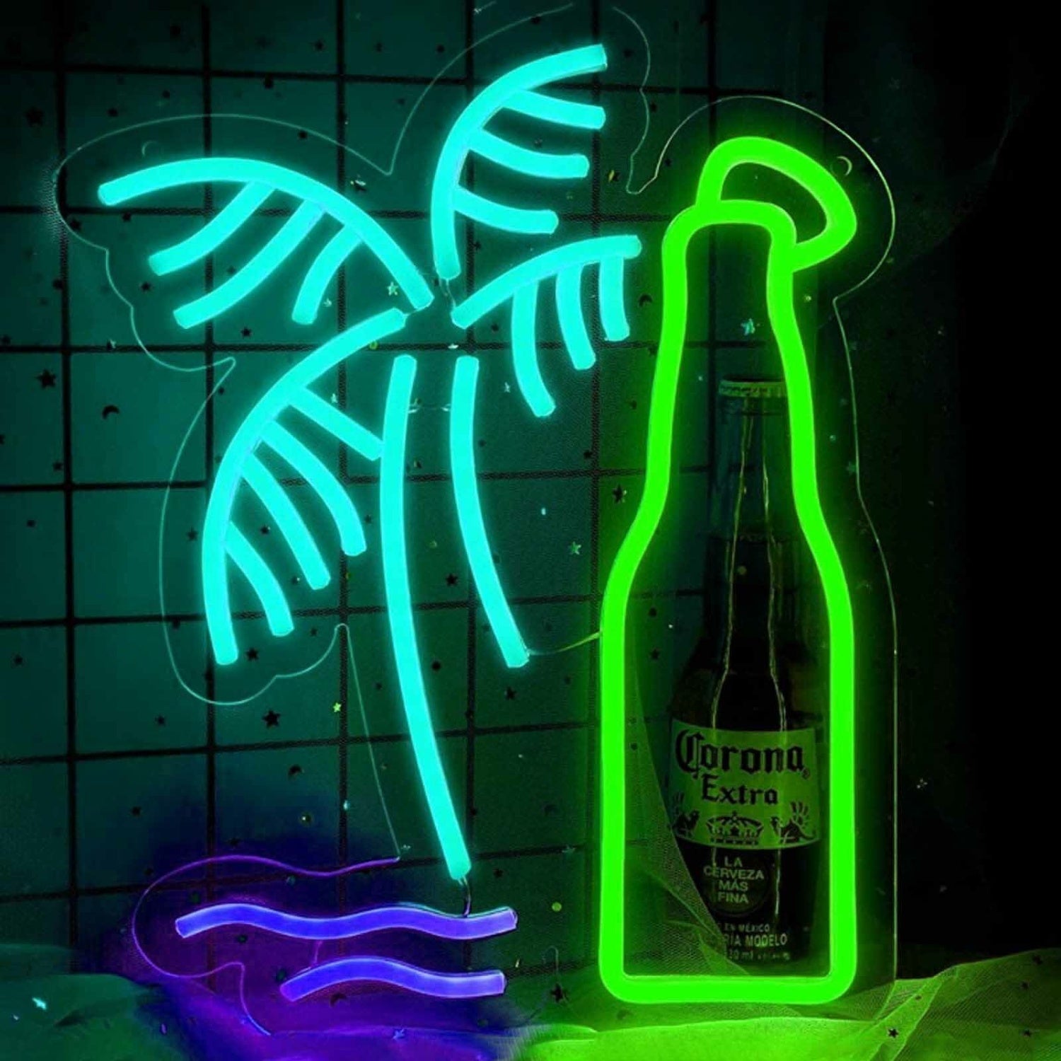 Beer Bottle Palm Tree Bar Neon Sign | Shineneon