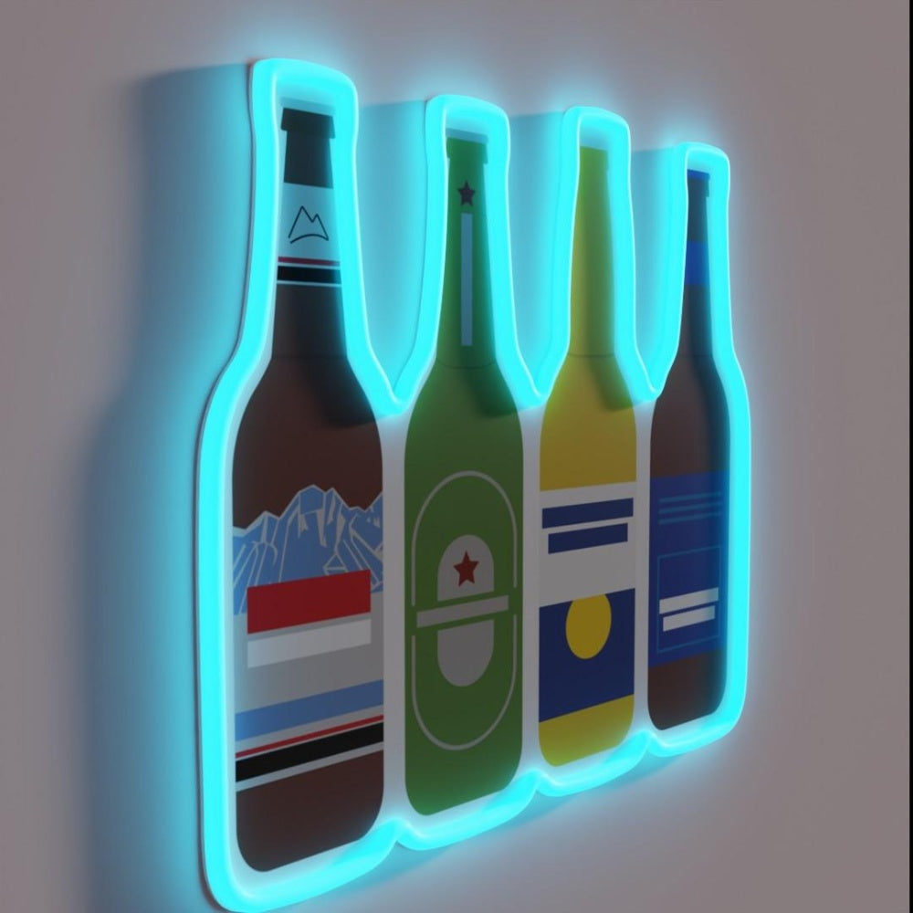 Beer Bottle Rgb Led Neon Sign Bar Wall Decor - LED neon sign close-up detail