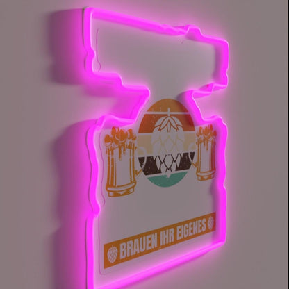 Beer Brewer Saying Real Men Rgb Led Neon Sign - LED neon sign close-up detail