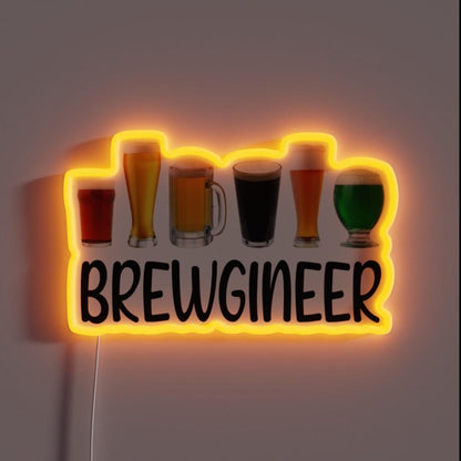 Beer Brewgineer Funny Craft Beer Brewing Rgb Led Neon Sign - Custom LED neon sign front view