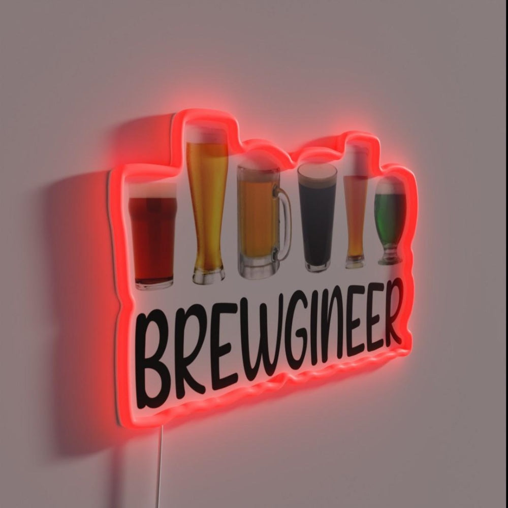 Beer Brewgineer Funny Craft Beer Brewing Rgb Led Neon Sign - LED neon sign close-up detail