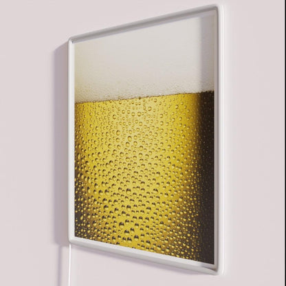 Beer Bubbles Rgb Led Neon Sign - Neon sign mounted on wall in room