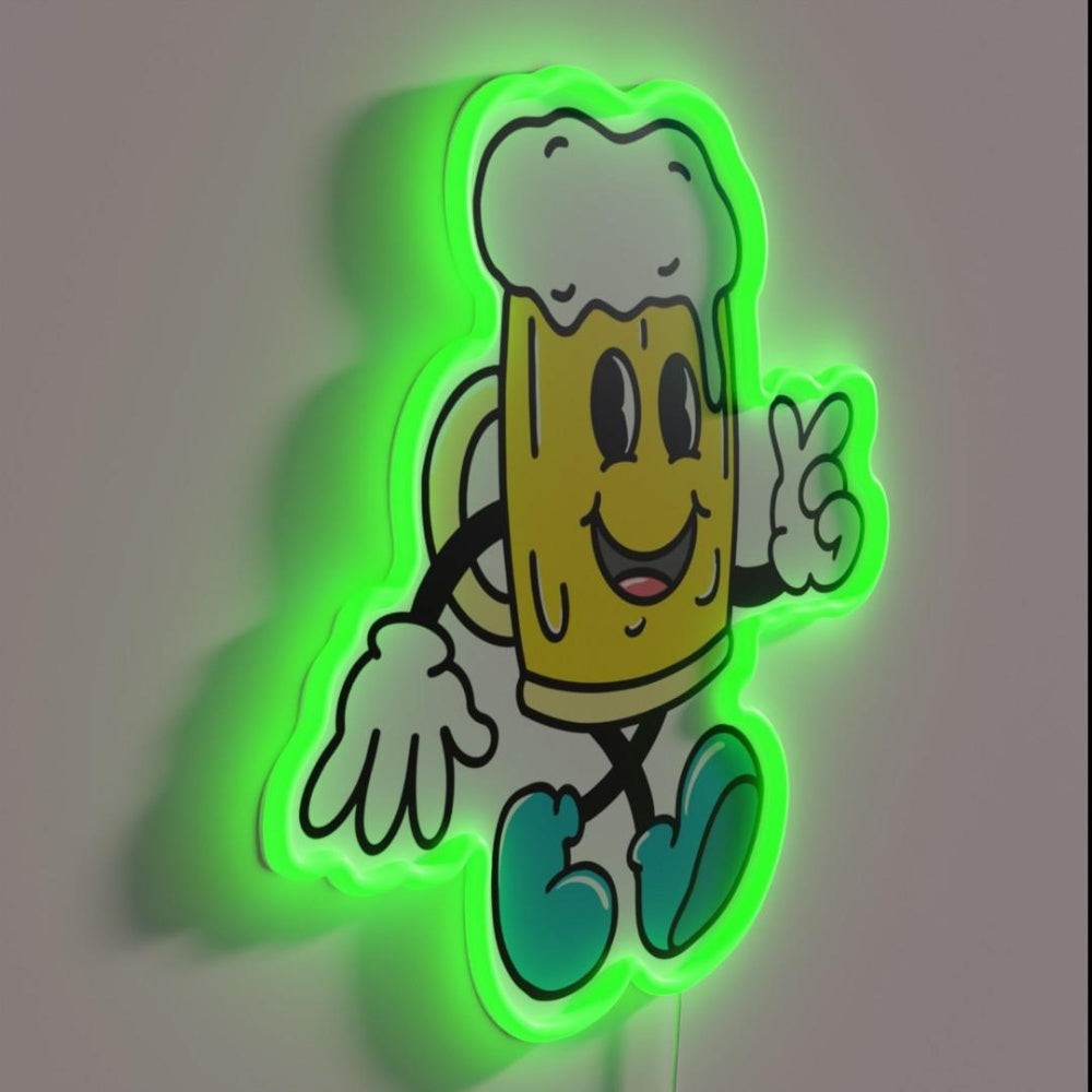 Beer Cartoon Rgb Led Neon Sign Bar Wall Decor - LED neon sign close-up detail
