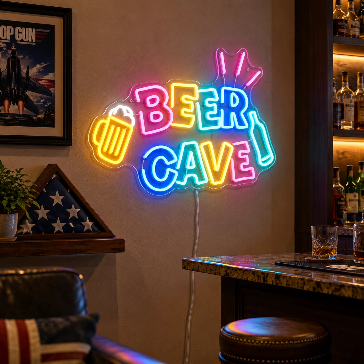 Beer Cave Neon Sign LED Neon Sign real lifestyle scene