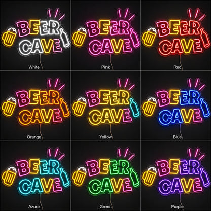 Beer Cave Neon Sign LED Neon Sign color grid