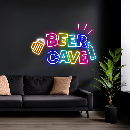 Beer Cave Neon Sign Shop Sign Beer Cafe Neon Sign