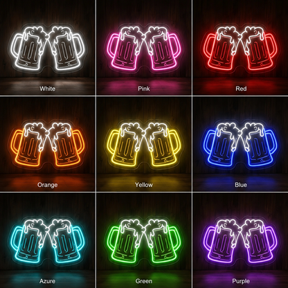 Beer Cheers LED Neon Sign color grid