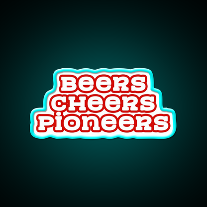 Beer Cheers Pioneers Beer Bar Decor Led Neon Sign Rgb Color - Size and dimension reference