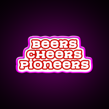 Beer Cheers Pioneers Beer Bar Decor Led Neon Sign Rgb Color - Neon sign mounted on wall in room