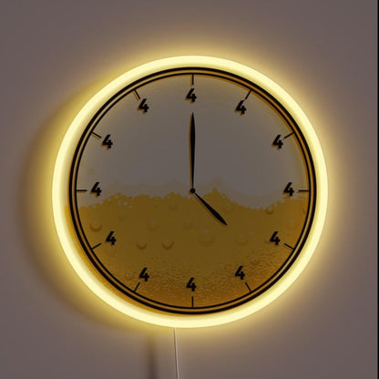 Beer Clock Rgb Led Neon Sign Bar Wall Decor - Custom LED neon sign front view