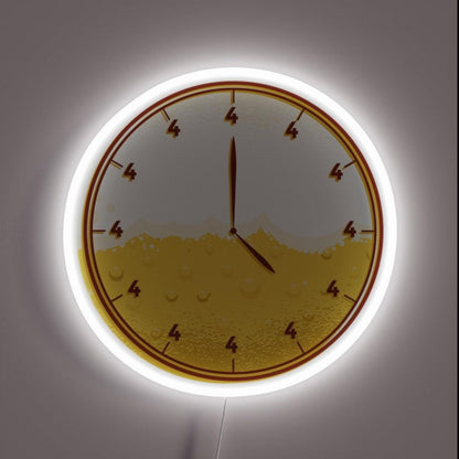 Beer Clock Rgb Led Neon Sign Restaurant Wall Art - Custom LED neon sign front view