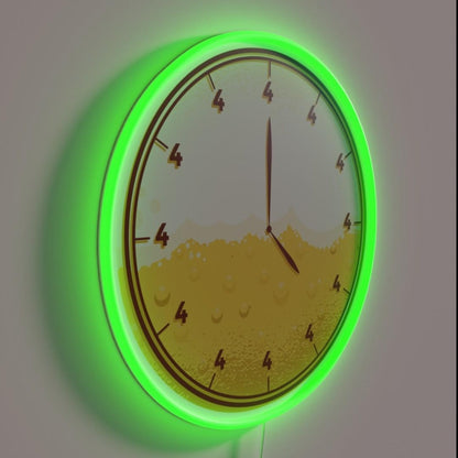 Beer Clock Rgb Led Neon Sign Restaurant Wall Art - LED neon sign close-up detail