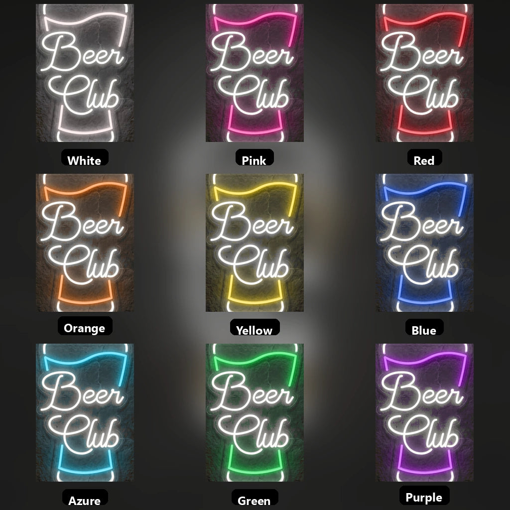 Beer Club LED Neon Sign - 05 Color Grid