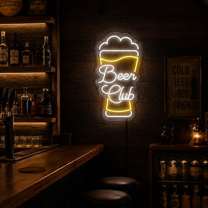 Beer Club Man Cave LED Neon Sign real lifestyle scene