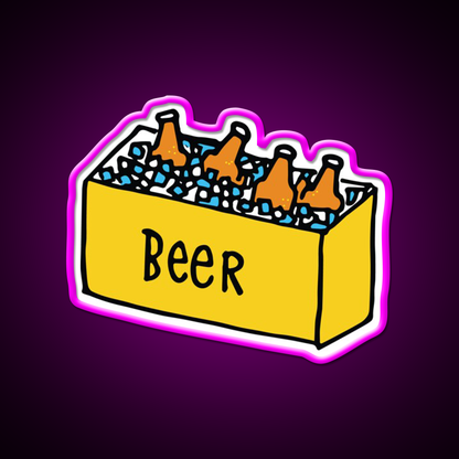 Beer Cooler Time Beer Bar Decor Led Neon Sign Rgb Color - Neon sign mounted on wall in room