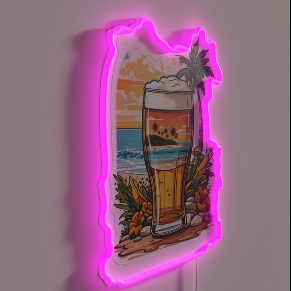 Beer Cup Rgb Led Neon Sign Bar Wall Decor - LED neon sign close-up detail