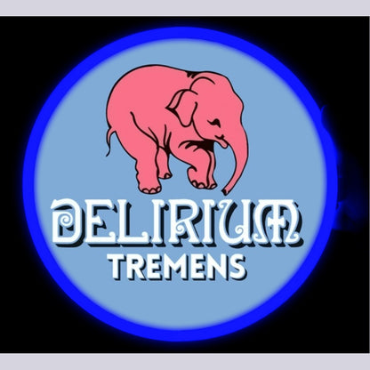 Beer Delirium Tremens Neon Signs - Neon sign mounted on wall in room
