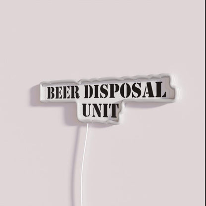 Beer Disposal Unit Rgb Led Neon Sign - Neon sign mounted on wall in room