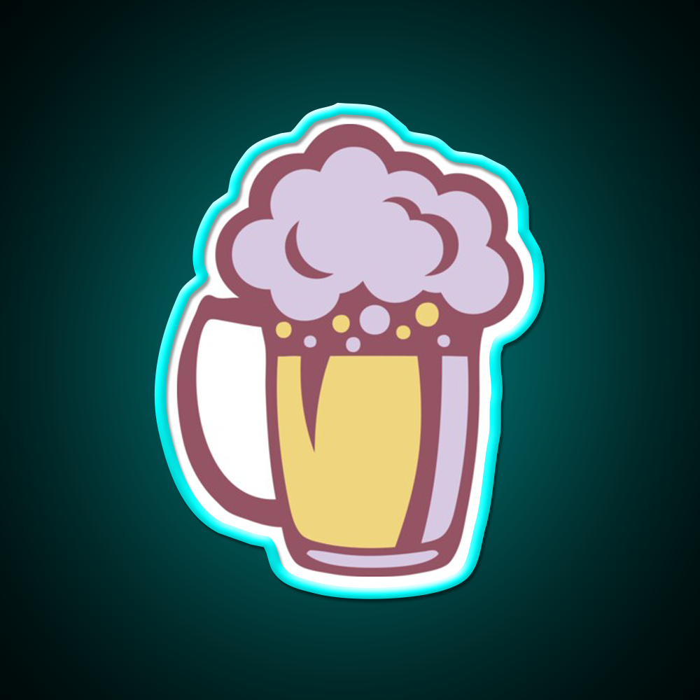 Beer Drawing Alcohol Glass Beer Bar Decor Led Neon Sign Rgb Color - Size and dimension reference