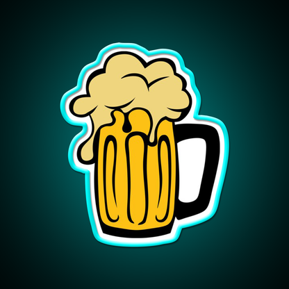 Beer Drawing Foam Booze Alcohol Beer Bar Decor Led Neon Sign Rgb Color - Size and dimension reference