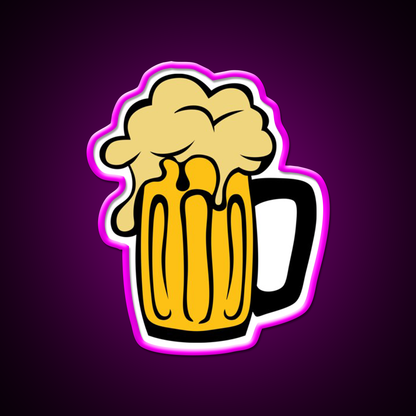 Beer Drawing Foam Booze Alcohol Beer Bar Decor Led Neon Sign Rgb Color - Neon sign mounted on wall in room