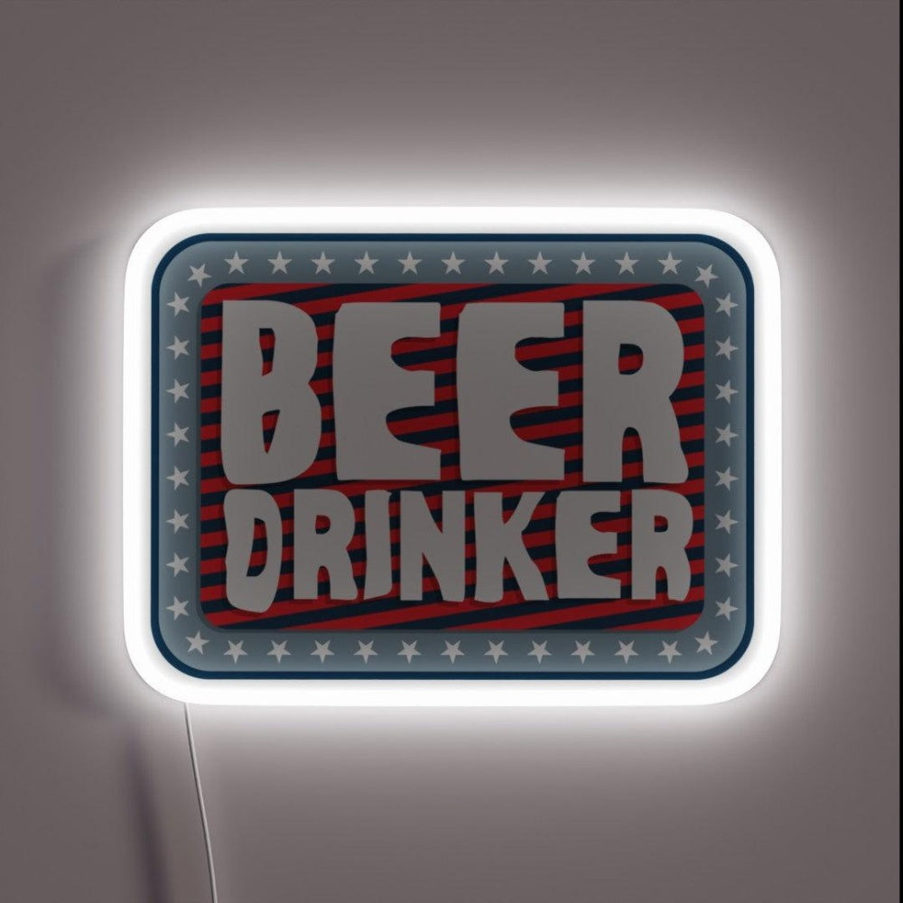 Beer Drinker 2 Rgb Led Neon Sign - Custom LED neon sign front view