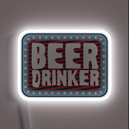 Beer Drinker 2 Rgb Led Neon Sign - Custom LED neon sign front view