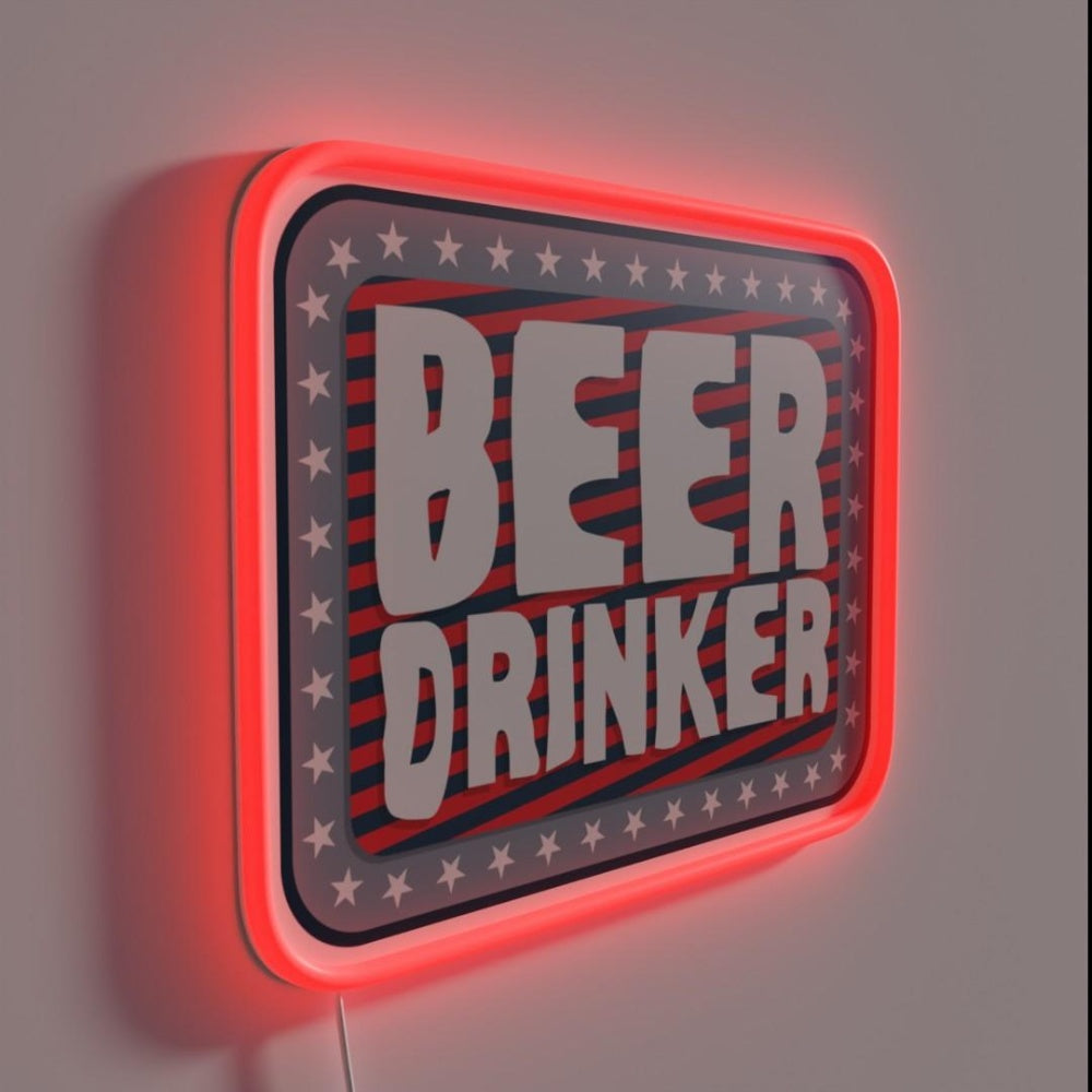 Beer Drinker 2 Rgb Led Neon Sign - LED neon sign close-up detail