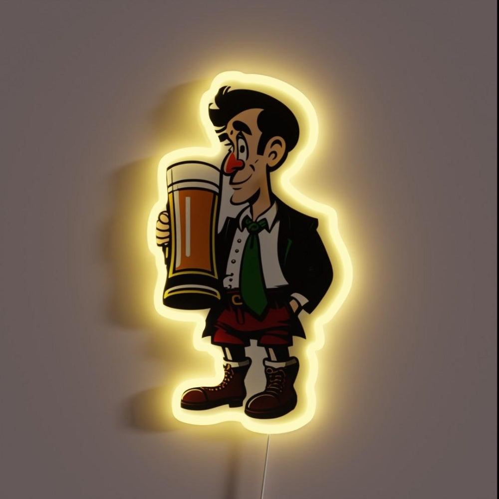 Beer Drinker Rgb Led Neon Sign Bar Wall Decor - Custom LED neon sign front view